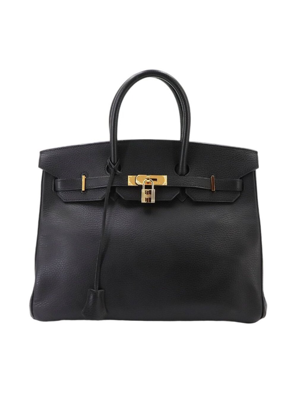 Hermes Birkin 35 Ardennes Black Hand Bag Gold